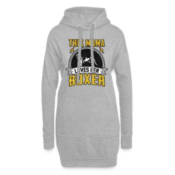 This mama loves her boxer - Hoodie-Kleid - Grau meliert - Vorne
