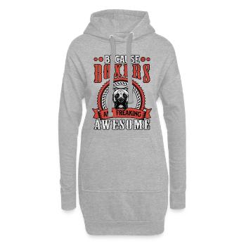 Because boxers are freaking awesome - Hoodie-Kleid - Grau meliert - Vorne