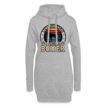 I am not single I have a boxer - Hoodie-Kleid - Grau meliert - Vorne