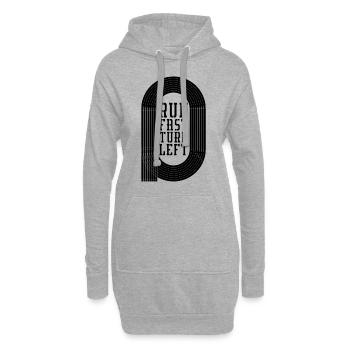 Run Fast Turn Left Retro Triathlon Race Sprinter - Sweat-shirt à capuche long Femme - gris chiné - Devant