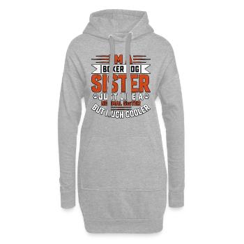 Je suis une sœur de chien boxeur - Sweat-shirt à capuche long Femme - gris chiné - Devant