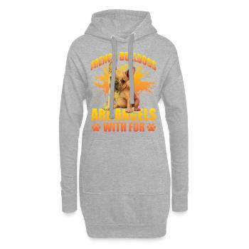 French Bulldogs are Angels with fur - Hoodie-Kleid - Grau meliert - Vorne