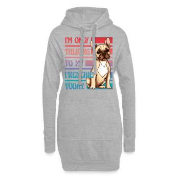 Je ne parle qu’à mon bouledogue français aujourd’hui - Sweat-shirt à capuche long Femme - gris chiné - Devant