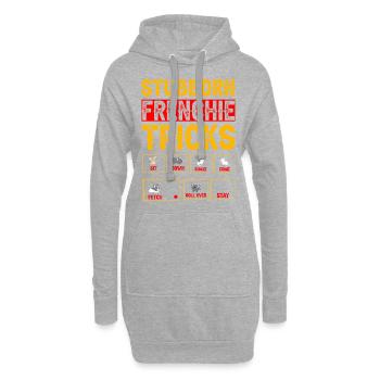 Stubborn Frenchie Tricks Bouledogue français - Sweat-shirt à capuche long Femme - gris chiné - Devant