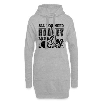 Tout ce dont vous avez besoin est un joueur de hockey-balle au sol - Sweat-shirt à capuche long Femme - gris chiné - Devant