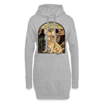 Bouledogue français - Sweat-shirt à capuche long Femme - gris chiné - Devant