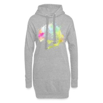 Französische Bulldogge - Hoodie-Kleid - Grau meliert - Vorne