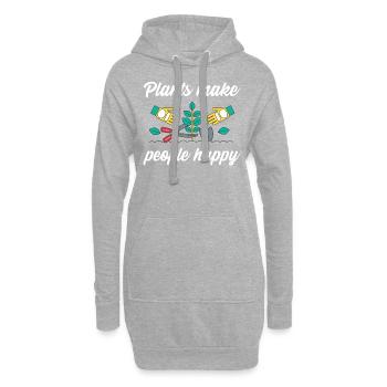 Les plantes rendent les gens heureux - Plats Botany - Sweat-shirt à capuche long Femme - gris chiné - Devant