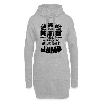 You Can't Always Wait For The Jumping High Jumper - Hoodie-Kleid - Grau meliert - Vorne