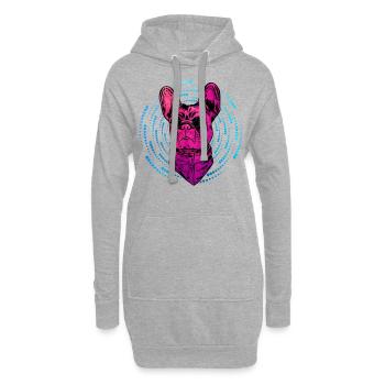 Bouledogue français - Sweat-shirt à capuche long Femme - gris chiné - Devant