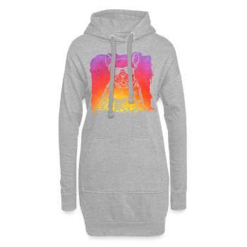 Bouledogue français - Sweat-shirt à capuche long Femme - gris chiné - Devant