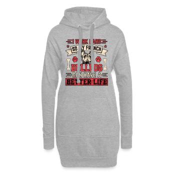 I work hard french bulldog can have a better life - Hoodie-Kleid - Grau meliert - Vorne