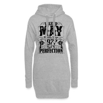 Mai 1977. Geburtstag Mai 1977. Geschenk Mai 1977. - Hoodie-Kleid - Grau meliert - Vorne