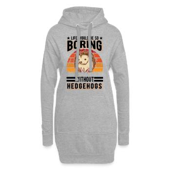 Hérisson Cadeau Stacheligel - Sweat-shirt à capuche long Femme - gris chiné - Devant