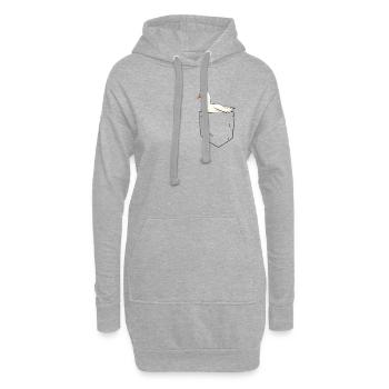 Gänse in Brusttasche Gänsezüchter Gans - Hoodie-Kleid - Grau meliert - Vorne