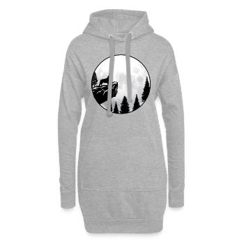 Bouledogue français - Sweat-shirt à capuche long Femme - gris chiné - Devant