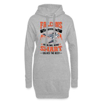 Falke Falkner Turmfalke Falknerei Falkner - Hoodie-Kleid - Grau meliert - Vorne
