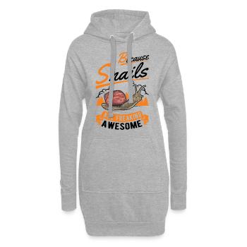 Because Snails are freaking awesome Schnecke - Hoodie-Kleid - Grau meliert - Vorne