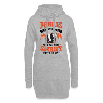 Panda Lover Panda Bear Gift - Hoodie Dress - heather grey - Front