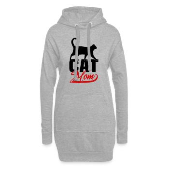 Cat Mom - Hoodie-Kleid - Grau meliert - Vorne