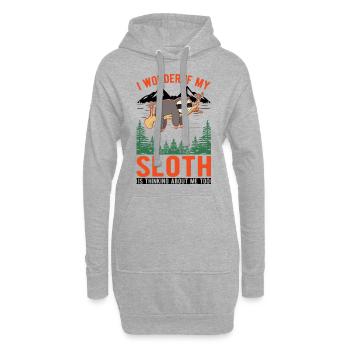 Faultier Liebhaber - Hoodie-Kleid - Grau meliert - Vorne