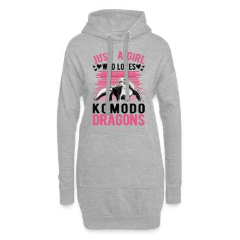 Komodowaran Junge Komodo Dragon Waran - Hoodie-Kleid - Grau meliert - Vorne
