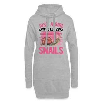 Schnecken Mädchen Snail Girl - Hoodie-Kleid - Grau meliert - Vorne