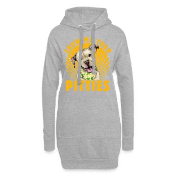 Montrez-moi vos Pitties - Sweat-shirt à capuche long Femme - gris chiné - Devant