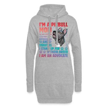 Pitbull drôle de dicton - Sweat-shirt à capuche long Femme - gris chiné - Devant