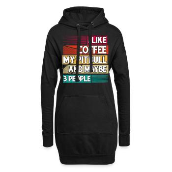 J’aime le café mon Pitbull et peut-être 3 personnes - Sweat-shirt à capuche long Femme - noir - Devant