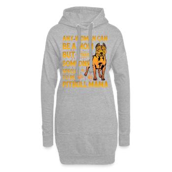Maman Pitbull - Sweat-shirt à capuche long Femme - gris chiné - Devant