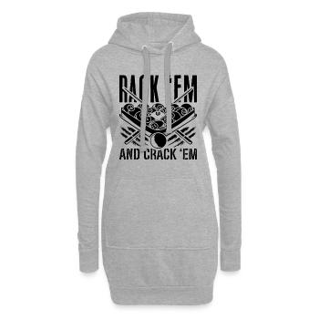 Rack 'Em And Crack Cue Sports Snooker Pool Player - Sweat-shirt à capuche long Femme - gris chiné - Devant