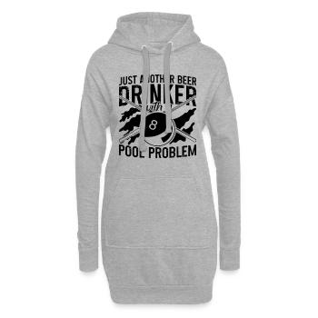 Juste un autre buveur de bière Cue Stick Pool Player - Sweat-shirt à capuche long Femme - gris chiné - Devant