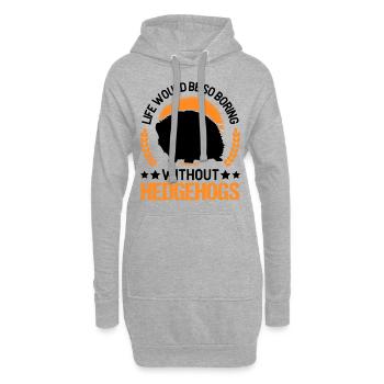 Hérisson Cadeau Stacheligel - Sweat-shirt à capuche long Femme - gris chiné - Devant
