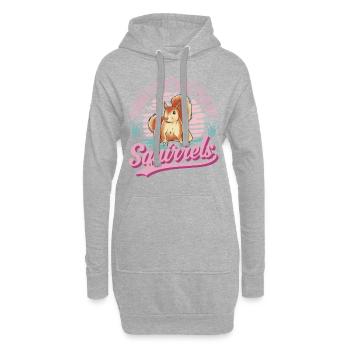 Facilement distrait par les écureuils Eichhörnchen - Sweat-shirt à capuche long Femme - gris chiné - Devant