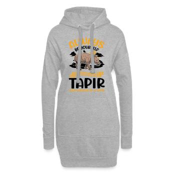 Always be yourself Tapir Flachlandtapir - Hoodie-Kleid - Grau meliert - Vorne