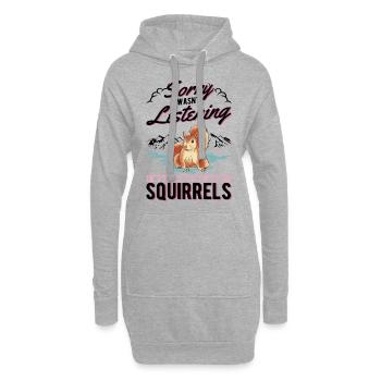 Écureuil Cadeau Écureuil Gris - Sweat-shirt à capuche long Femme - gris chiné - Devant