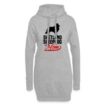 Shetland Sheepdog Sheltie Maman - Sweat-shirt à capuche long Femme - gris chiné - Devant