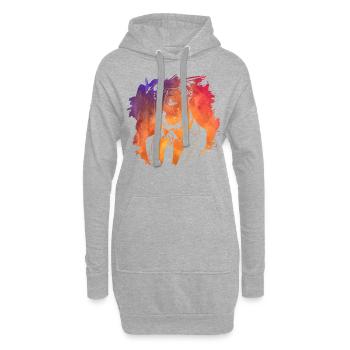 Pitbull - Sweat-shirt à capuche long Femme - gris chiné - Devant
