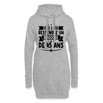 anniversaire 45 ans. beau gosse 45 ans. 45e annive - Sweat-shirt à capuche long Femme - gris chiné - Devant