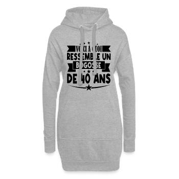 anniversaire 40 ans. beau gosse 40 ans. 40e annive - Sweat-shirt à capuche long Femme - gris chiné - Devant