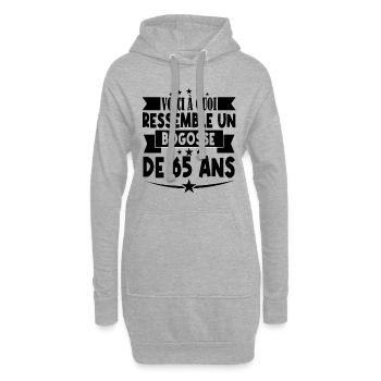 anniversaire 65 ans. beau gosse 65 ans. 65e annive - Sweat-shirt à capuche long Femme - gris chiné - Devant