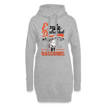 Facilement distrait par les ratons laveurs Ratons laveurs Raton laveur - Sweat-shirt à capuche long Femme - gris chiné - Devant