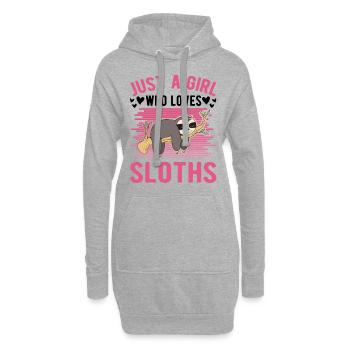 Juste une fille qui aime Sloth Sloth Sloth Girl - Sweat-shirt à capuche long Femme - gris chiné - Devant