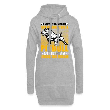 Pitbull drôle de dicton - Sweat-shirt à capuche long Femme - gris chiné - Devant