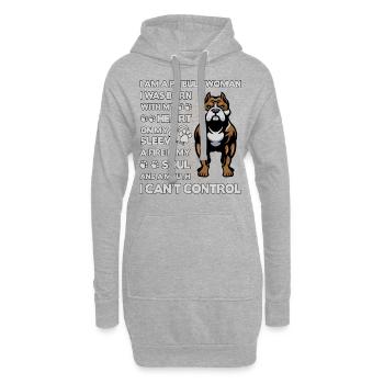 Pitbull drôle de dicton - Sweat-shirt à capuche long Femme - gris chiné - Devant