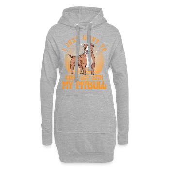 I just want to hang out with my Pitbull - Hoodie-Kleid - Grau meliert - Vorne