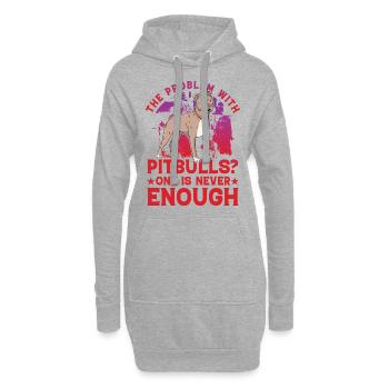 Le problème avec les pitbulls? Un seul n’est jamais assez - Sweat-shirt à capuche long Femme - gris chiné - Devant