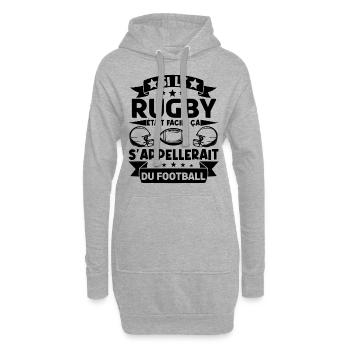 Cadeau rugbyman. cadeau rugby France. rugby fan . - Sweat-shirt à capuche long Femme - gris chiné - Devant