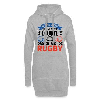 Rugbyman cadeau. Cadeau fan du rugby. joueur rugby - Sweat-shirt à capuche long Femme - gris chiné - Devant